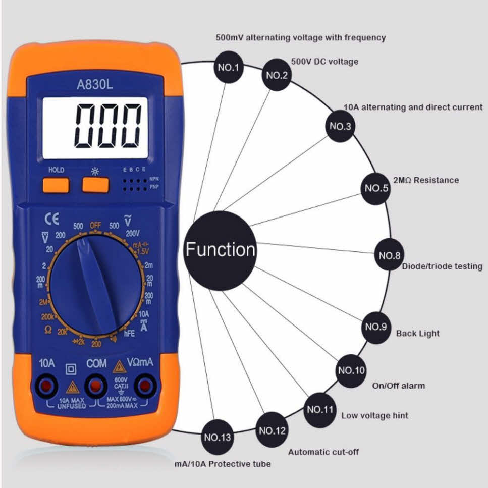 Digital multimeter A830L | Product 912Digital multimeter A830L